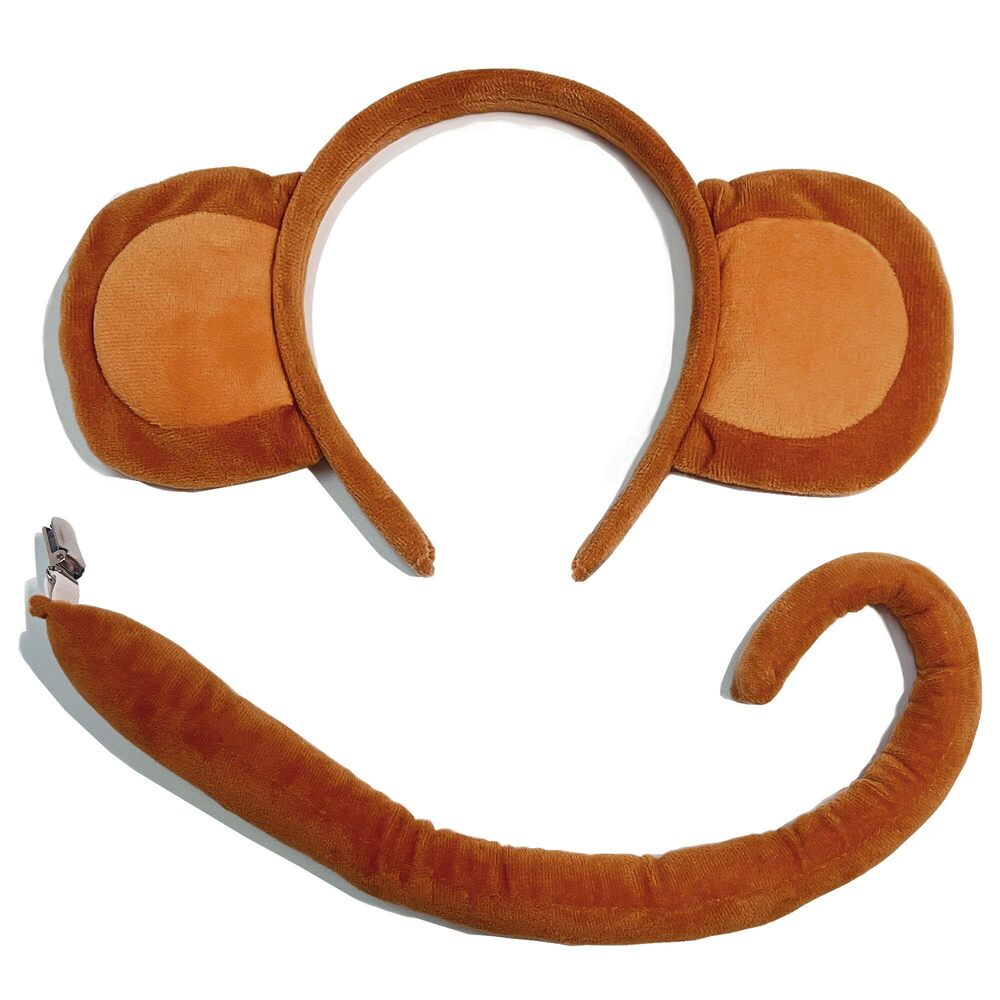 3818 Monkey Ears And Tail Set, Monkey Costume For Adult Monkey